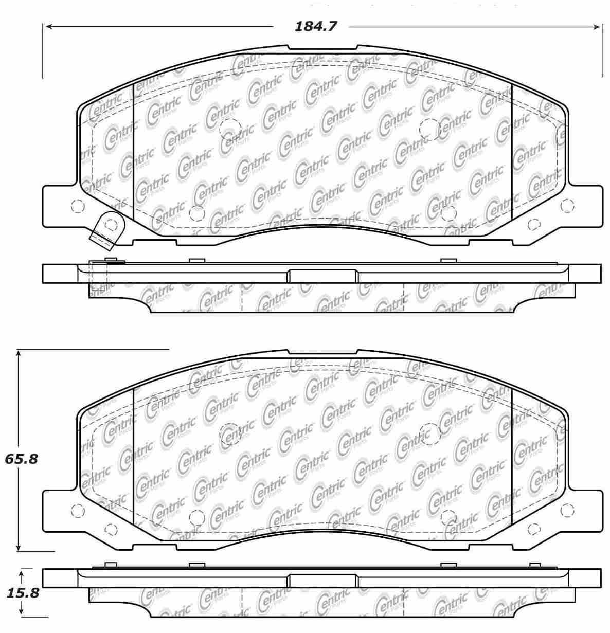Centric Parts Disc Brake Pad Set Semi-Metallic with Posi Quiet for 2011 Saab 9-5 104.15580