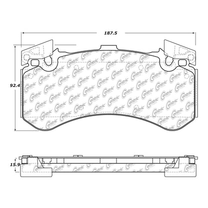 Centric Parts Disc Brake Pad Set Semi-Metallic with Posi Quiet for 2016-2018 Audi A7 Quattro, 2012-2018 Audi A8 Quattro, 2013-2018 Audi S6, 2013-2017 Audi S7 & S8 104.15750