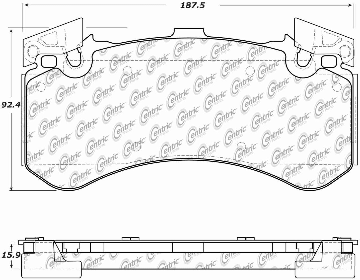 Centric Parts Disc Brake Pad Set Semi-Metallic with Posi Quiet for 2016-2018 Audi A7 Quattro, 2012-2018 Audi A8 Quattro, 2013-2018 Audi S6, 2013-2017 Audi S7 & S8 104.15750