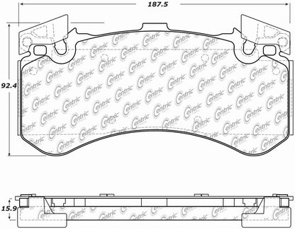 Centric Parts Disc Brake Pad Set Semi-Metallic with Posi Quiet for 2016-2018 Audi A7 Quattro, 2012-2018 Audi A8 Quattro, 2013-2018 Audi S6, 2013-2017 Audi S7 & S8 104.15750