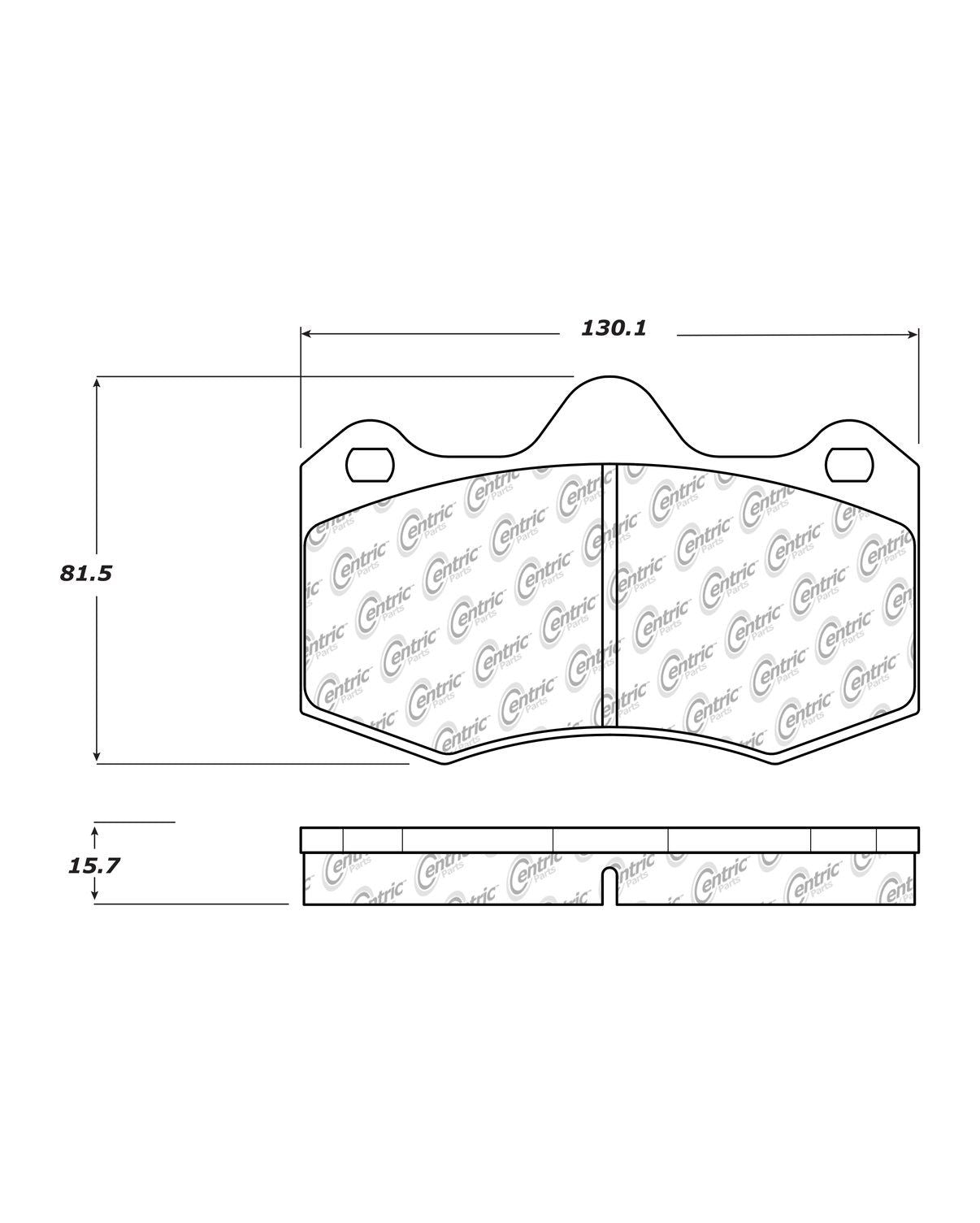 Centric Parts Disc Brake Pad Set Semi-Metallic Posi Quiet for 2010-2014 Lotus Evora 104.15980