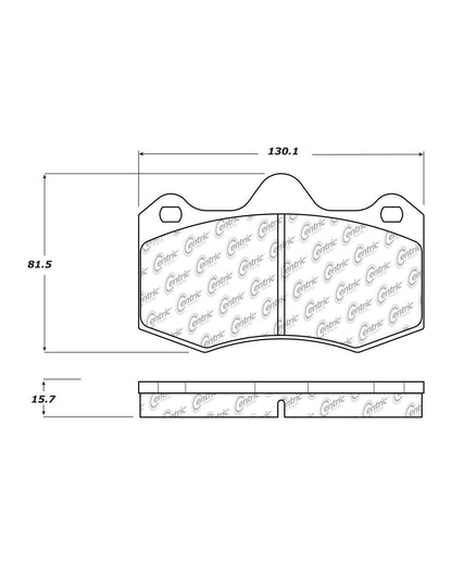 Centric Parts Disc Brake Pad Set Semi-Metallic Posi Quiet for 2010-2014 Lotus Evora 104.15980