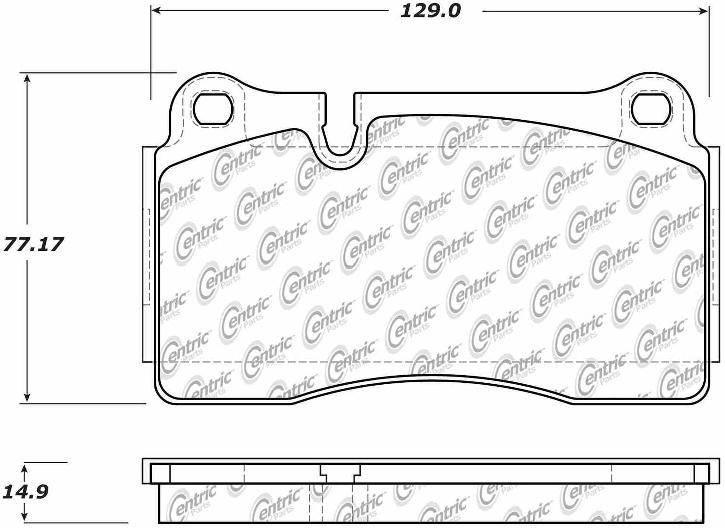 Centric Parts Disc Brake Pad Set Posi Quiet with 100% Shimmed and Scorched for 104.16000