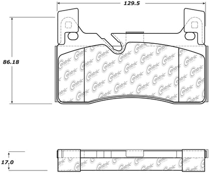 Centric Parts Disc Brake Pad Set Semi-Metallic with Posi Quiet for 2011-2015 Mercedes-Benz SLS AMG 104.16070