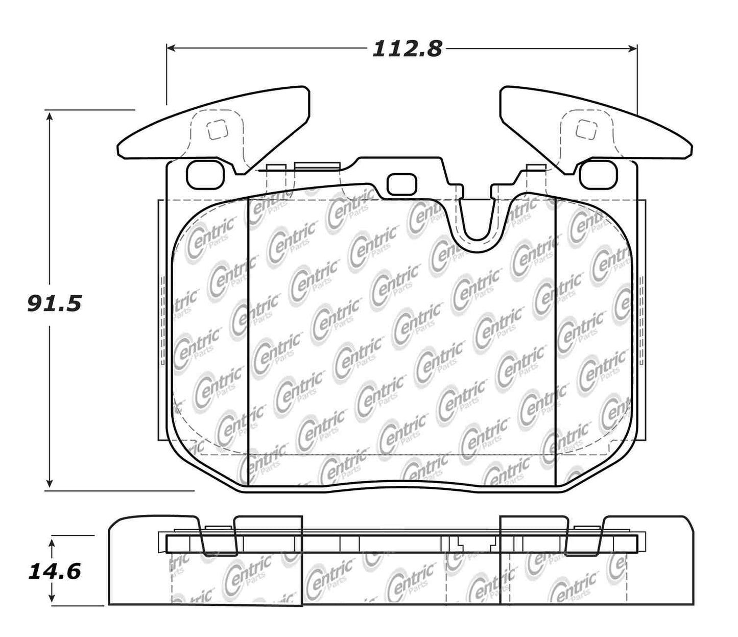 Centric Parts Disc Brake Pad Set Semi-Metallic with Posi Quiet for 2020-2014 BMW i8 2018-2017 Mini Cooper 2018-2016 Cooper Clubman 104.16091