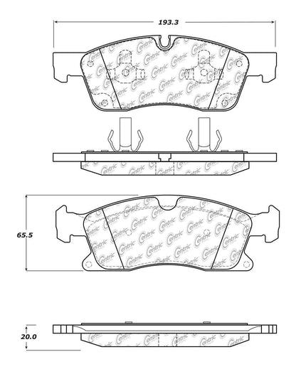 Centric Parts Disc Brake Pad Set Semi-Metallic with Posi Quiet for 2013-2020 Dodge Durango 104.16290