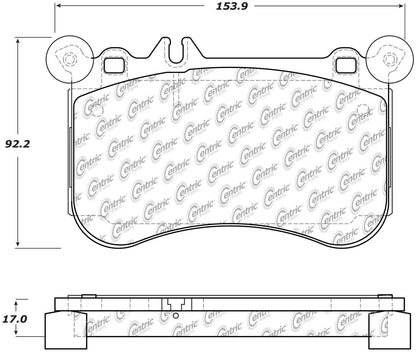 Centric Parts Disc Brake Pad Set Semi-Metallic Posi Quiet for 2010-2018 Mercedes-Benz CL550 CLS550 E550 S550 SLC43 AMG SLK55 104.16340