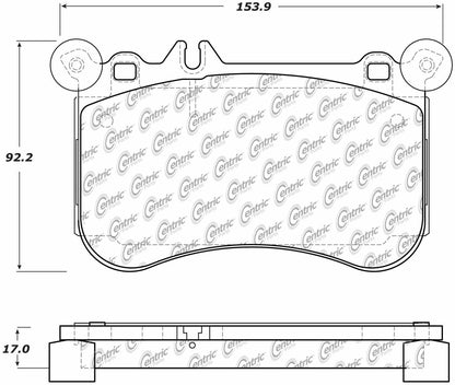 Centric Parts Disc Brake Pad Set Semi-Metallic with Posi Quiet for 2014-2019 Mercedes-Benz CLA45 AMG, GLA45 AMG 104.16341
