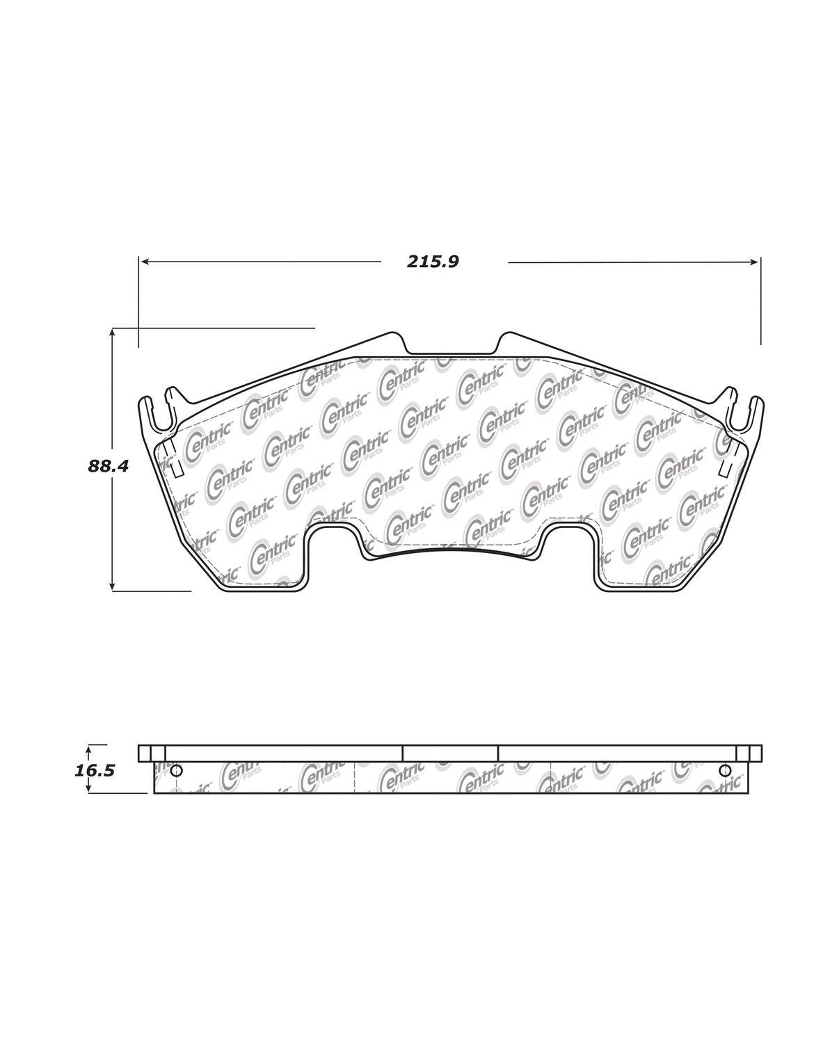 Centric Parts Disc Brake Pad Set Semi-Metallic with Posi Quiet for 2009 Mercedes-Benz SLR McLaren 104.16350