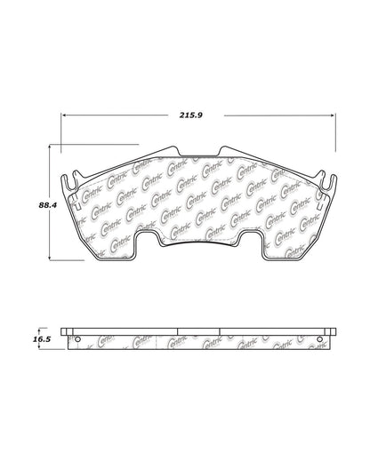 Centric Parts Disc Brake Pad Set Semi-Metallic with Posi Quiet for 2009 Mercedes-Benz SLR McLaren 104.16350