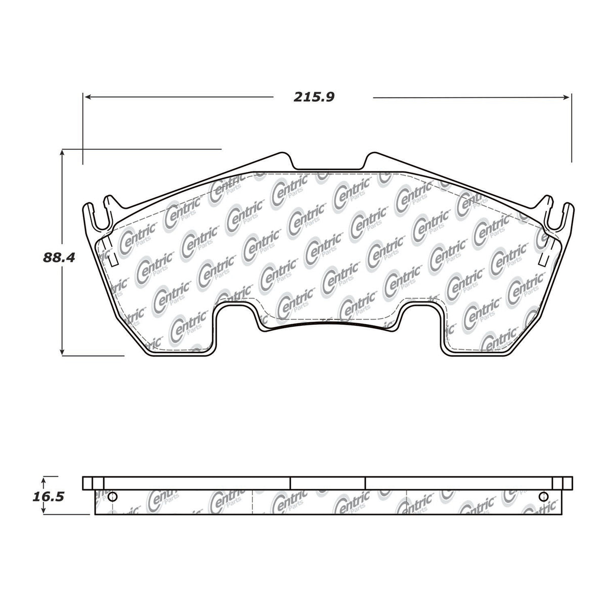 Centric Parts Disc Brake Pad Set Semi-Metallic with Posi Quiet for 2009 Mercedes-Benz SLR McLaren 104.16350