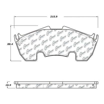 Centric Parts Disc Brake Pad Set Semi-Metallic with Posi Quiet for 2009 Mercedes-Benz SLR McLaren 104.16350