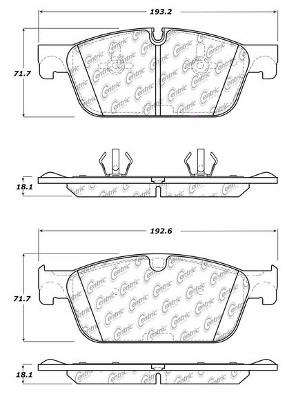 Centric Parts Disc Brake Pad Set Posi Quiet Semi-Metallic for 2015-2019 Mercedes-Benz GLE GL GLS ML 104.16361