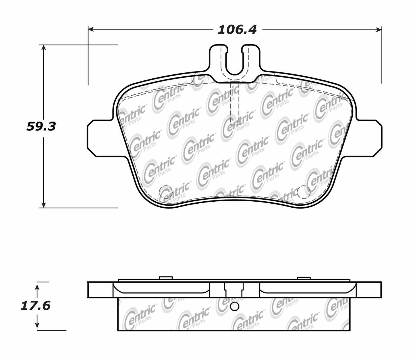Centric Parts Disc Brake Pad Set Semi-Metallic Posi Quiet for 2019-2017 Infiniti QX30, 2014-2013 Mercedes-Benz A180/A200 104.16461