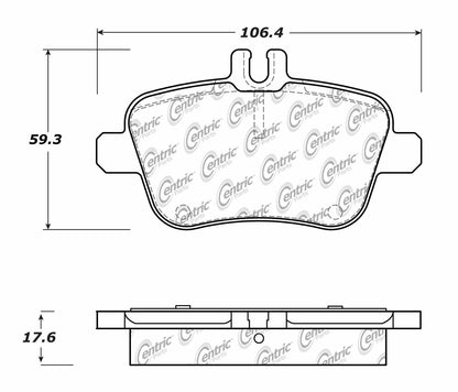 Centric Parts Disc Brake Pad Set Semi-Metallic Posi Quiet for 2019-2017 Infiniti QX30, 2014-2013 Mercedes-Benz A180/A200 104.16461