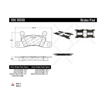 Centric Parts Disc Brake Pad Set 104.16550