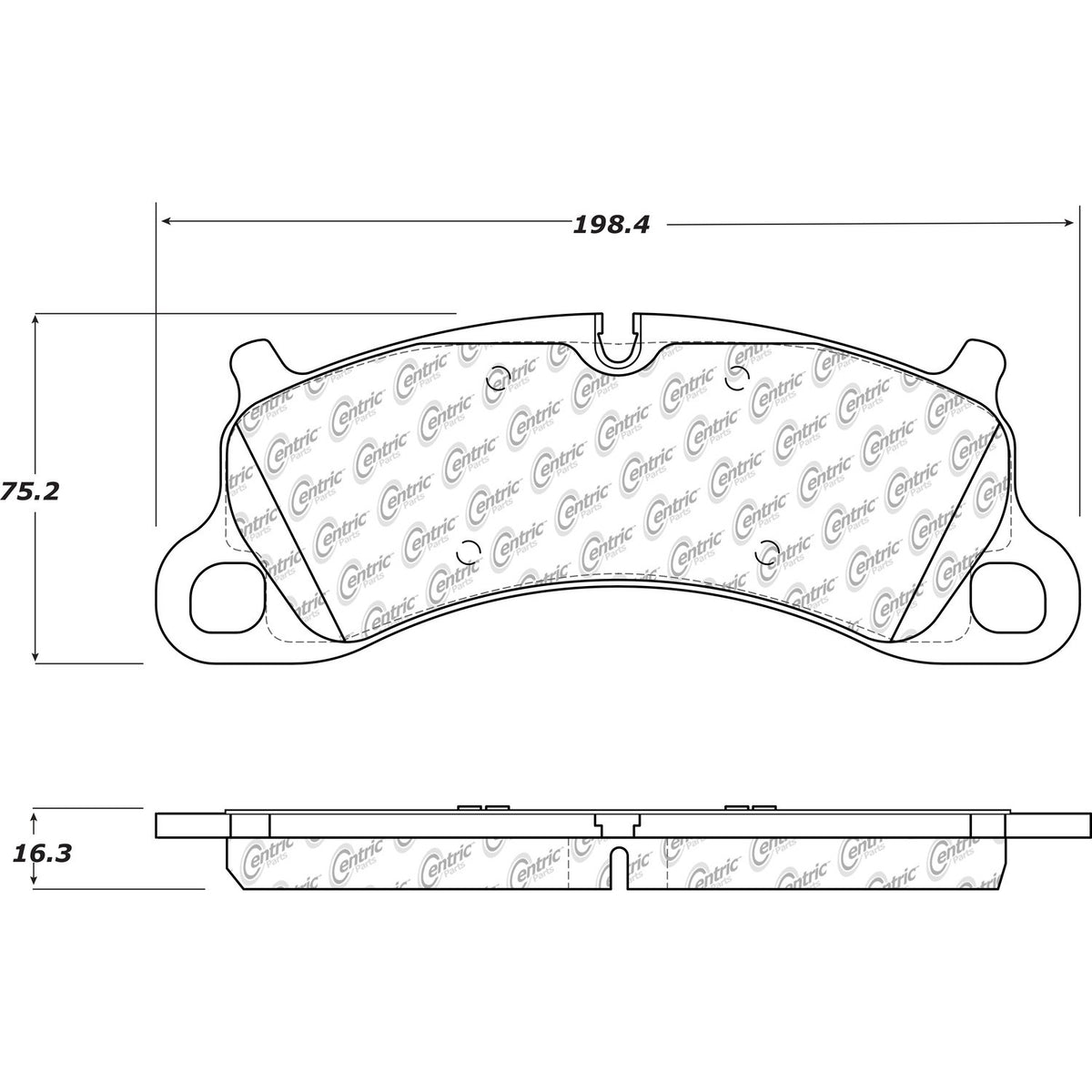 Centric Parts Posi Quiet Semi-Metallic Brake Pads 104.16640