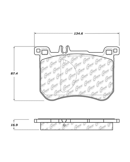 Centric Parts Disc Brake Pad Set Semi-Metallic with Posi Quiet for 2015-2020 Mercedes-Benz SL400 SL450 SL550 104.16700