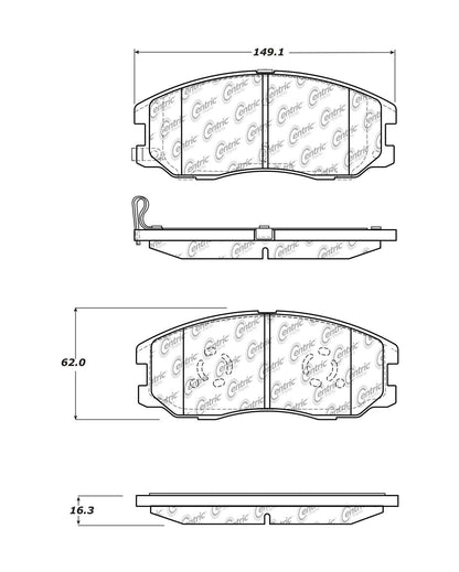 Centric Parts Disc Brake Pad Set Semi-Metallic Posi Quiet 104.16780