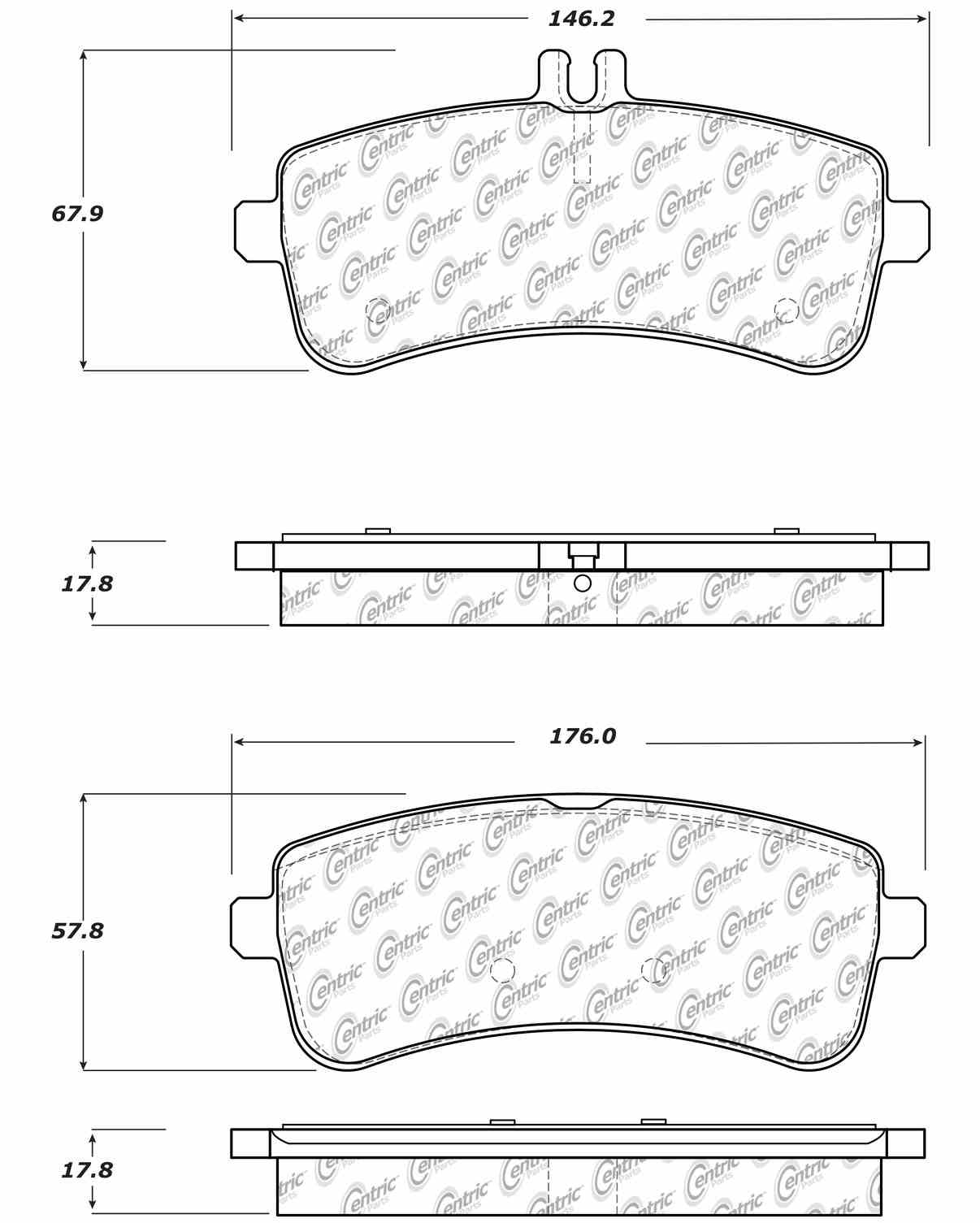 Centric Parts Disc Brake Pad Set with Posi Quiet technology 104.16810
