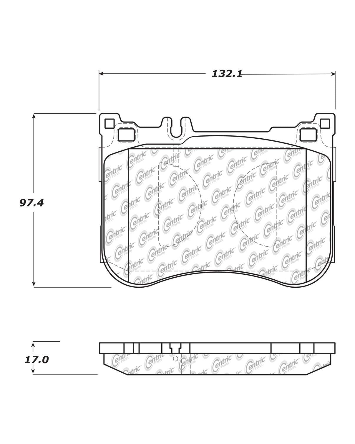 Centric Parts Disc Brake Pad Set Semi-Metallic Posi Quiet for 2019-2021 Mercedes-Benz CLS53 AMG E53 AMG Maybach S550 S560 S600 S450 SL400 SL450 104.16880