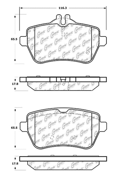 Centric Parts Disc Brake Pad Set Semi-Metallic Posi Quiet for 2014-2021 Mercedes-Benz Maybach S and SL Models 104.16890