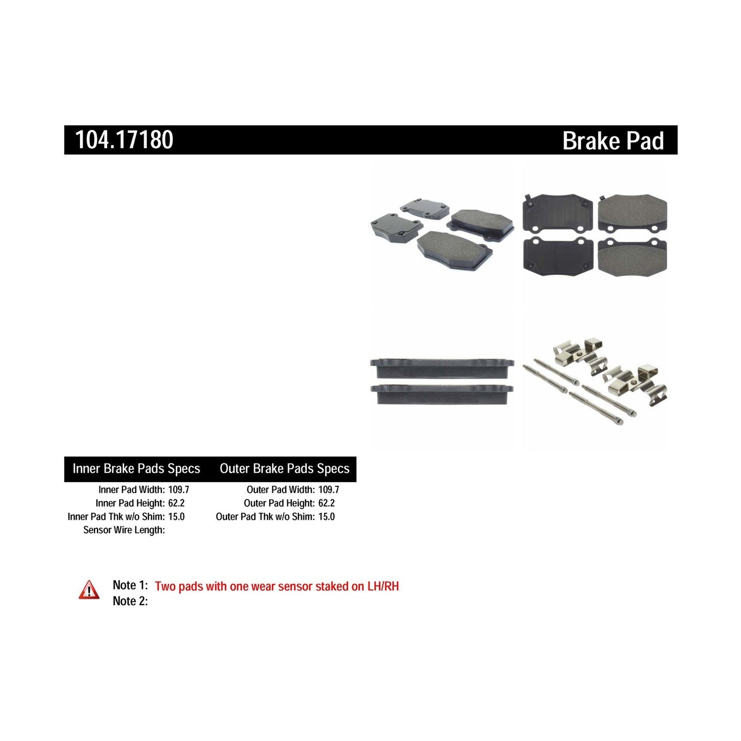 Centric Parts Disc Brake Pad Set Semi-Metallic Posi Quiet for 2016-2020 Cadillac ATS Chevrolet Camaro Corvette 104.17180