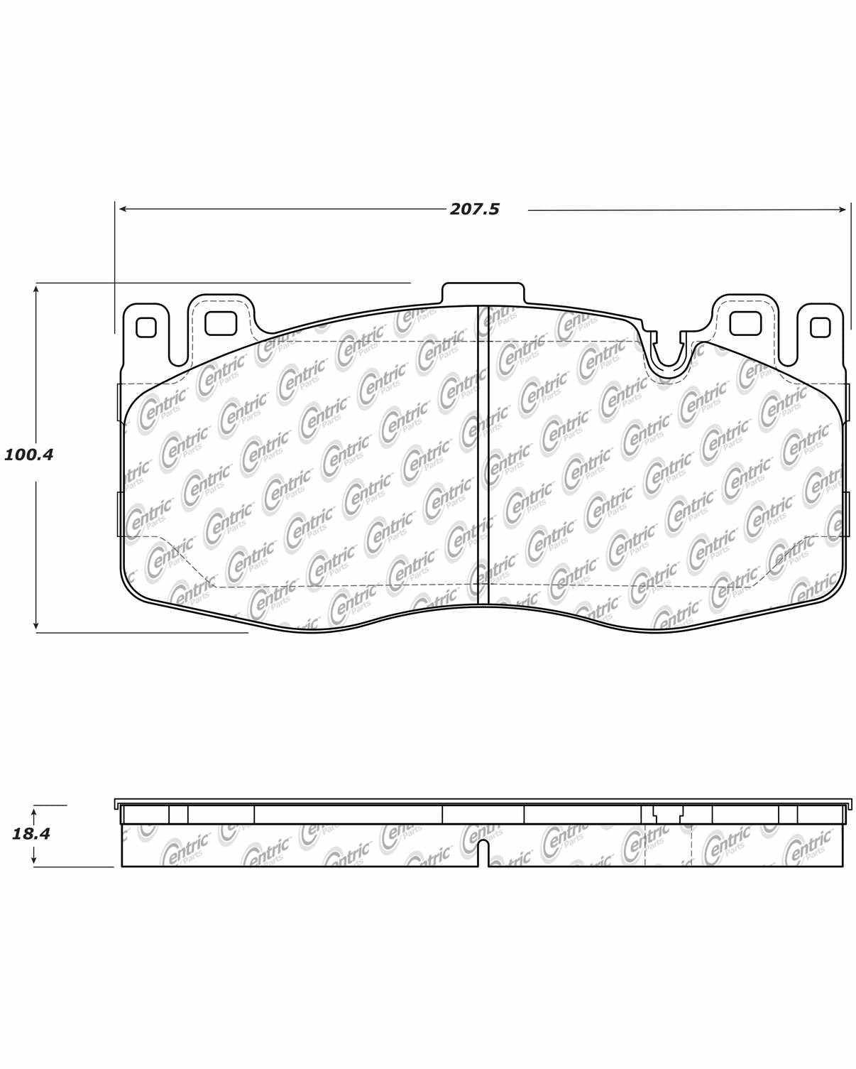 Centric Parts Disc Brake Pad Set Posi Quiet Semi-Metallic with Hardware for 2013-2016 BMW M5, 2012-2018 BMW M6, 2014-2017 BMW M6 Gran Coupe 104.17380