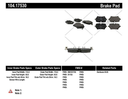 Centric Parts Disc Brake Pad Set 104.17530