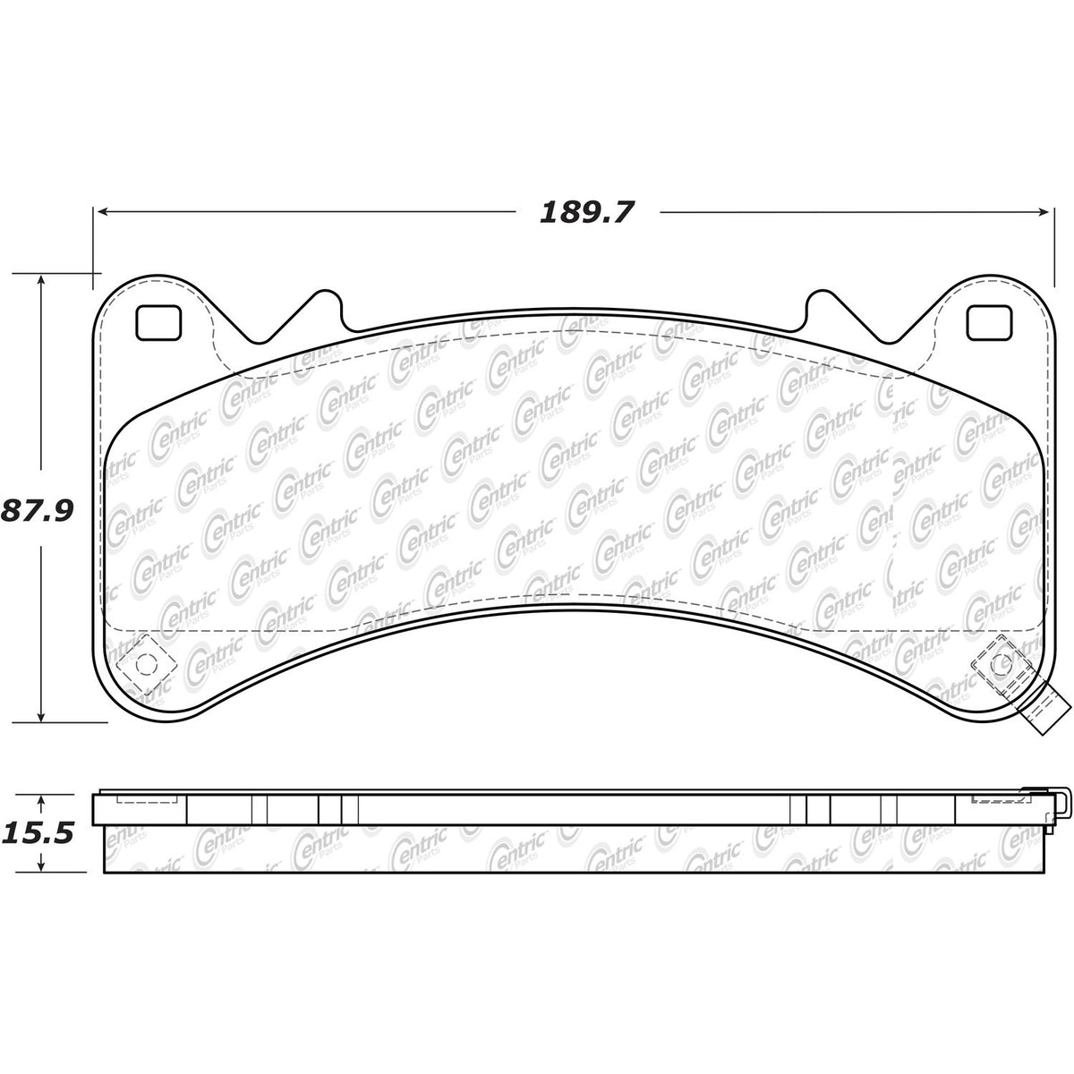 Centric Parts Disc Brake Pad Set Posi Quiet with 100% Shimmed and Scorched for Daily Driving 104.19100