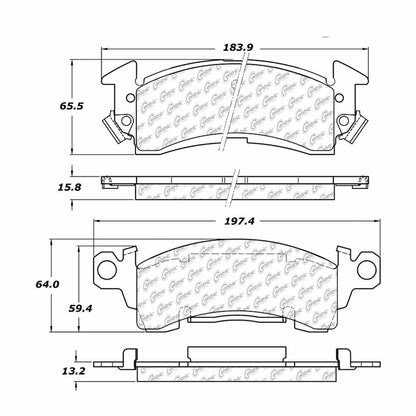 Centric Parts Disc Brake Pad Set Posi Quiet Ceramic with Shims and Hardware for 1971-1991 Buick Models