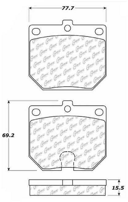 Centric Parts Disc Brake Pad Set Posi Quiet Ceramic with Shims for 1980-2003 Nissan 200SX Toyota Corona 105.01140