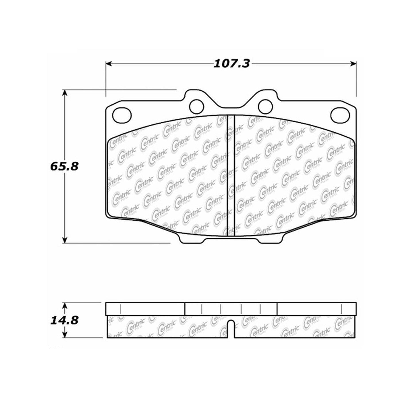 Centric Parts Disc Brake Pad Set Posi Quiet Ceramic with Shims for Toyota 4Runner 1986-1988, Land Cruiser 1976-1989, Pickup 1986-1988 105.01370