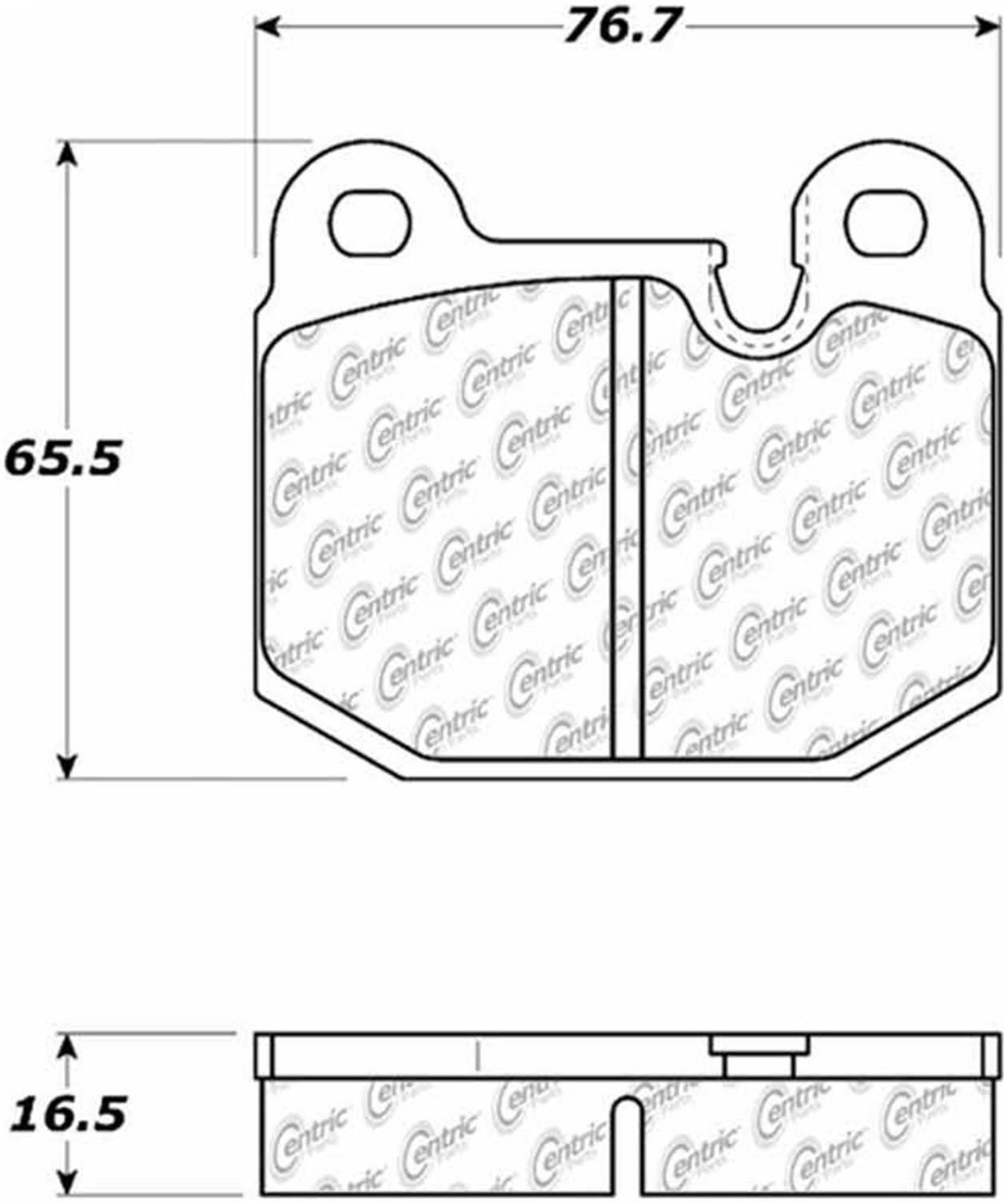 Centric Parts Disc Brake Pad Set Posi Quiet Ceramic with Shims for 1981-2011 Alfa Romeo GTV-6 Milano BMW 320i Lotus Esprit Opel 1900 Manta Tesla Roadster