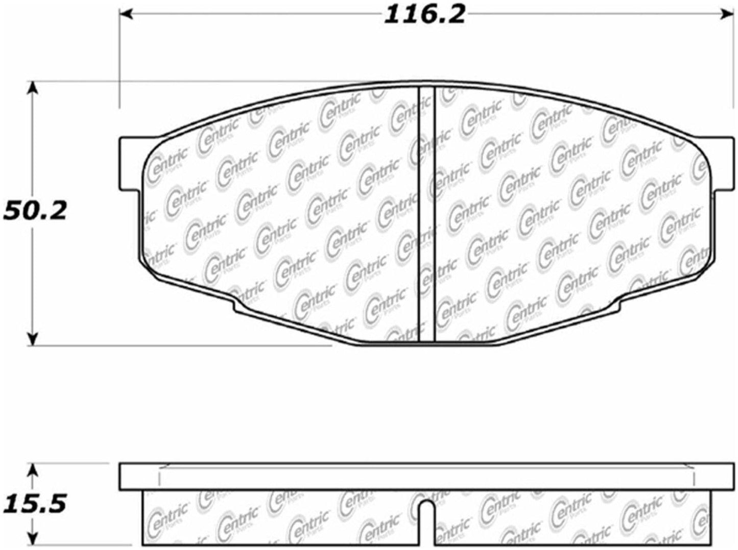 Centric Parts Disc Brake Pad Set Posi Quiet Ceramic with Shims and Hardware for 1981-1988 Toyota Cressida 1984-1995 Pickup 105.02070