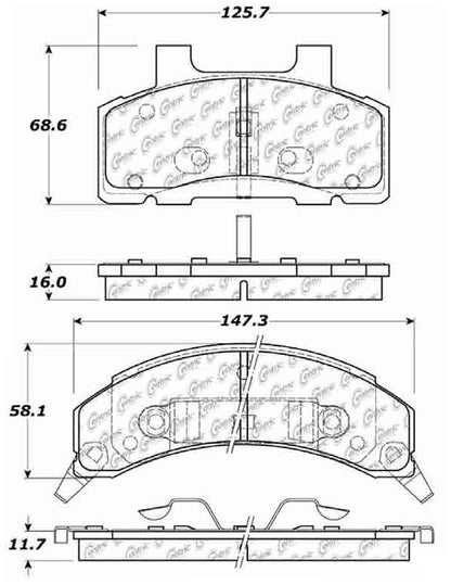 Centric Parts Disc Brake Pad Set Posi Quiet Ceramic with Shims and Hardware for 1983-1990 Buick Century Electra LeSabre Cadillac DeVille Fleetwood Chevrolet Celebrity Lumina APV Oldsmobile 98 Cutlass Ciera Cutlass Cruiser Del