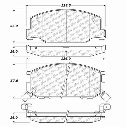 Centric Parts Disc Brake Pad Set Posi Quiet Ceramic with Shims and Hardware for 1988-1987 Lotus Esprit 1985-1982 Toyota Celica 105.02450