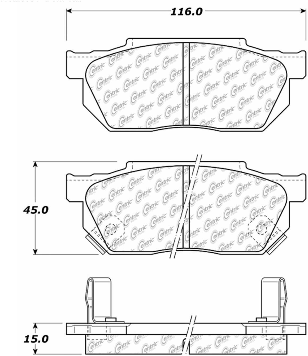 Centric Parts Disc Brake Pad Set Posi Quiet Ceramic with Shims for 1984-1999 Honda Civic CRX EV Plus Insight Prelude Wagovan 105.02560