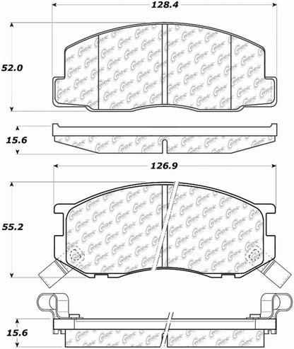 Centric Parts Disc Brake Pad Set Posi Quiet Ceramic with Shims and Hardware for 1984-1989 Toyota Van Wagon 105.02630