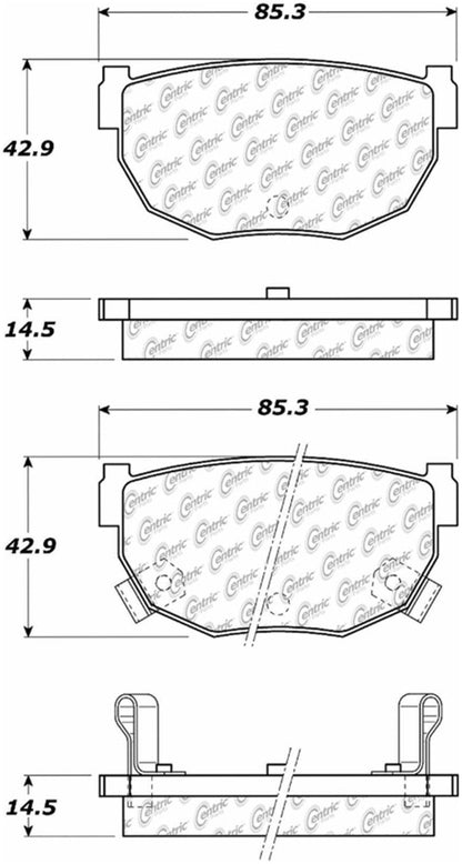 Centric Parts Disc Brake Pad Set Posi Quiet Ceramic with Shims for 1987-1990 Nissan 300ZX 105.02721