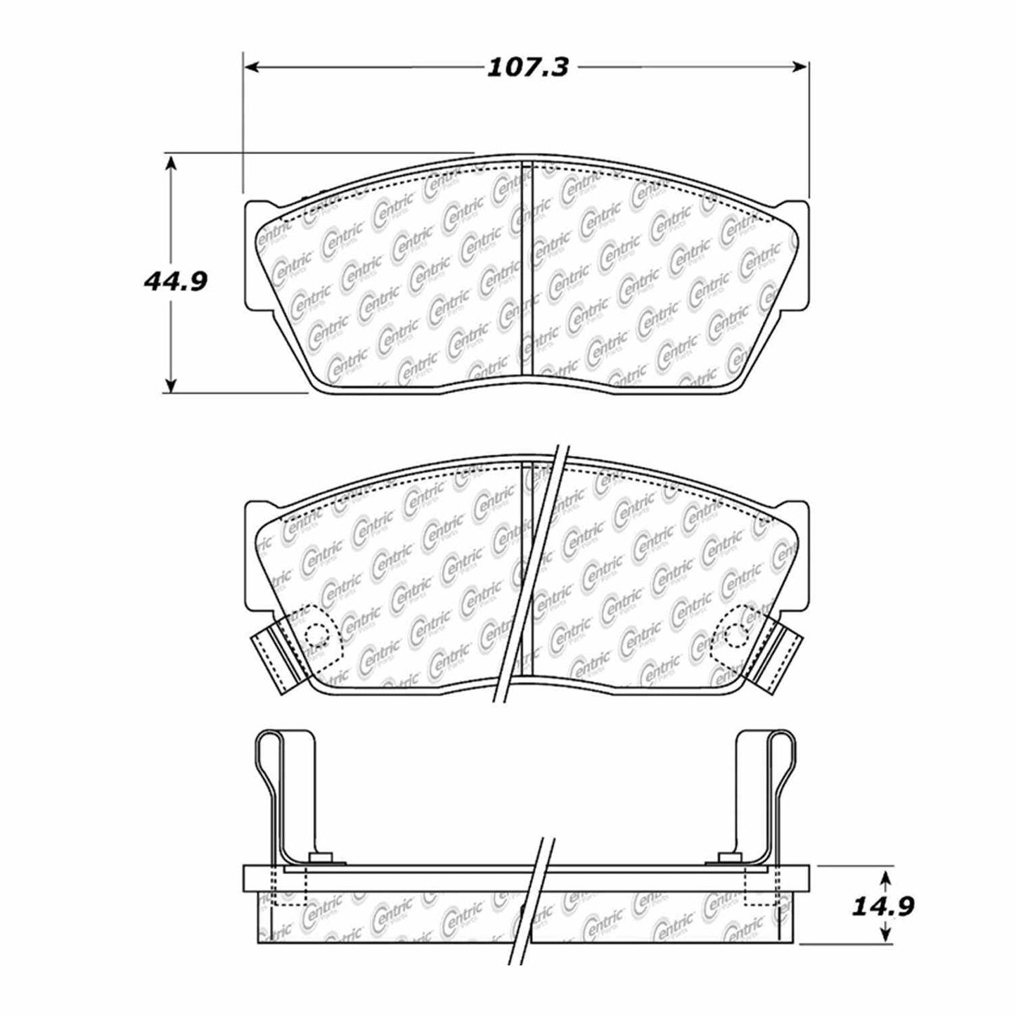 Centric Parts Disc Brake Pad Set Posi Quiet Ceramic with Shims for 1982-1987 Honda Civic 105.02760