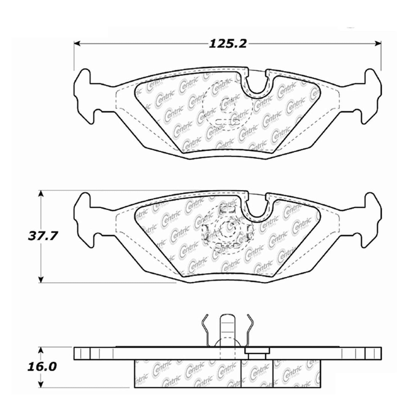 Centric Parts Disc Brake Pad Set Posi Quiet Ceramic with Shims and Hardware for 1984-1991 BMW 318i 318is 325 325e 325es 325i 325is 325iX 524td 528e 533i 535i 535is 633CSi 635CSi 105.02790