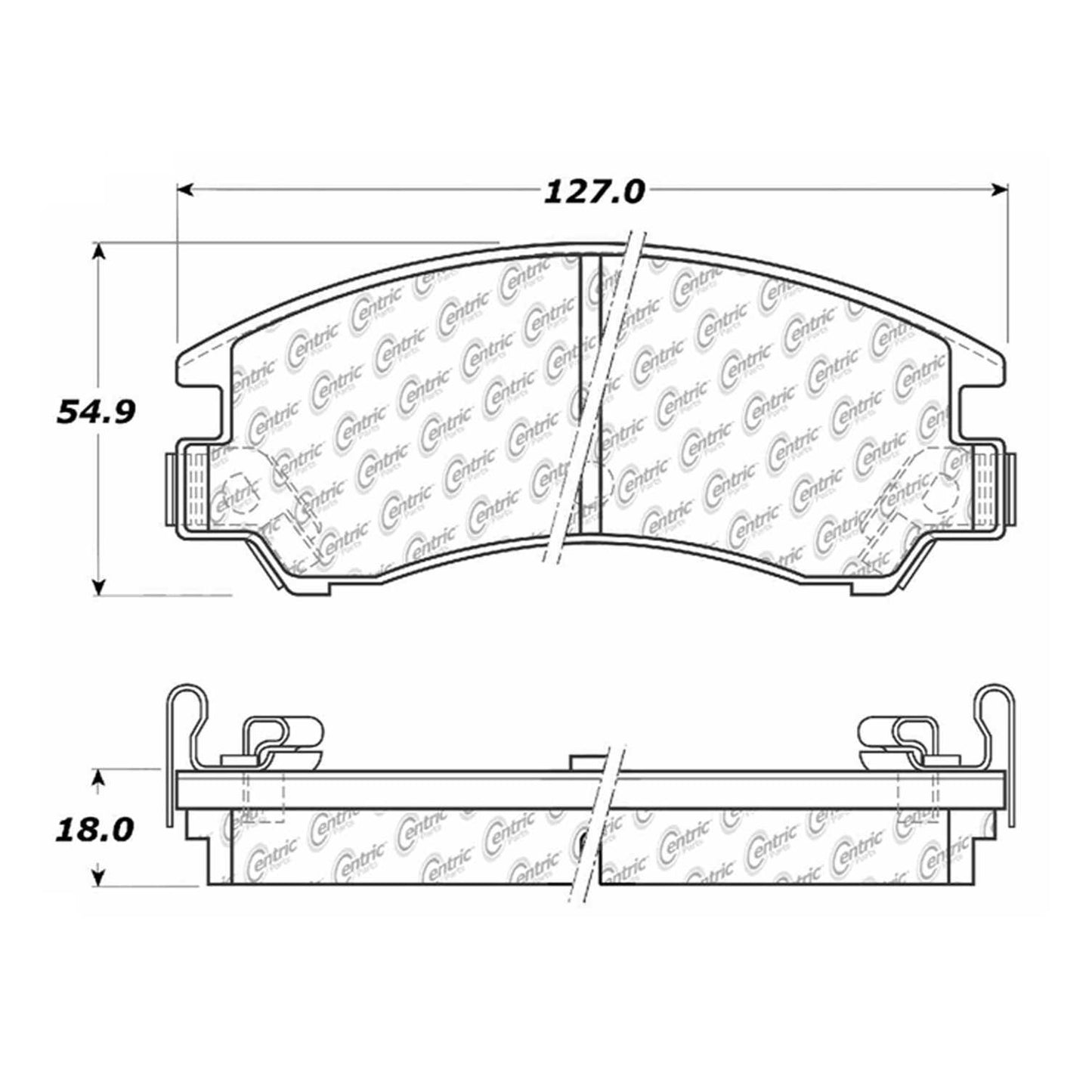 Centric Parts Disc Brake Pad Set Posi Quiet Ceramic with Shims for 1985-1994 Subaru Models 105.03110