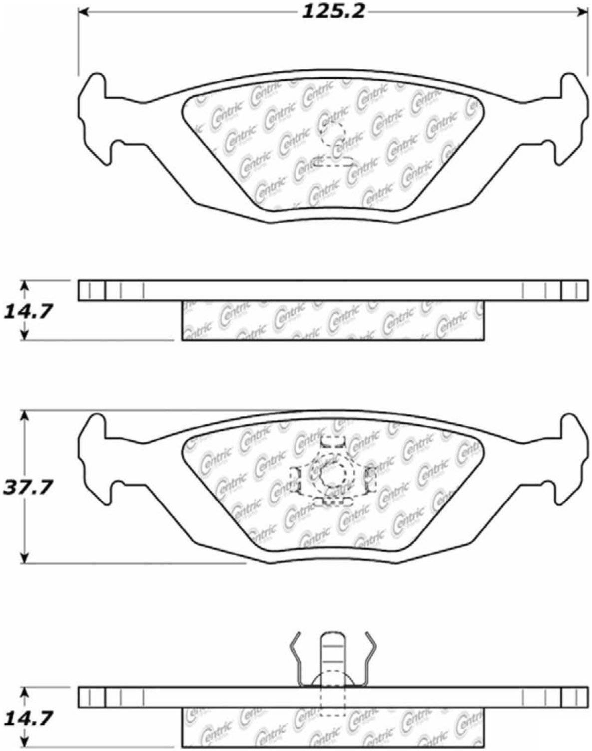 Centric Parts Disc Brake Pad Set Posi Quiet Ceramic with Shims and Hardware for Saab 900 1993-1987 Saab 9000 1998-1986 105.03220