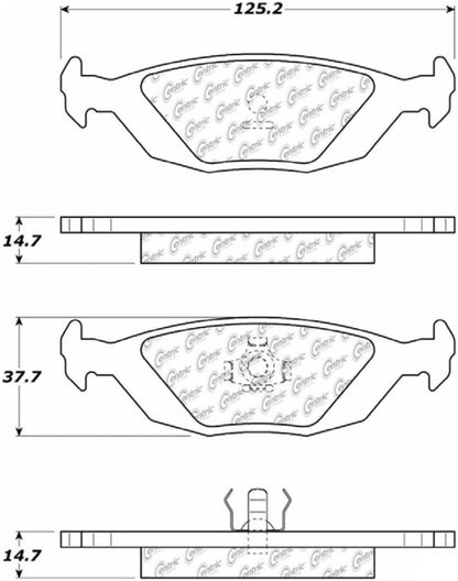 Centric Parts Disc Brake Pad Set Posi Quiet Ceramic with Shims and Hardware for Saab 900 1993-1987 Saab 9000 1998-1986 105.03220