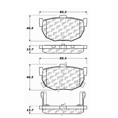 Centric Parts Disc Brake Pad Set Posi Quiet Ceramic with Shims for 1990-2009 Hyundai Elantra Kia Spectra Nissan Maxima 105.03230