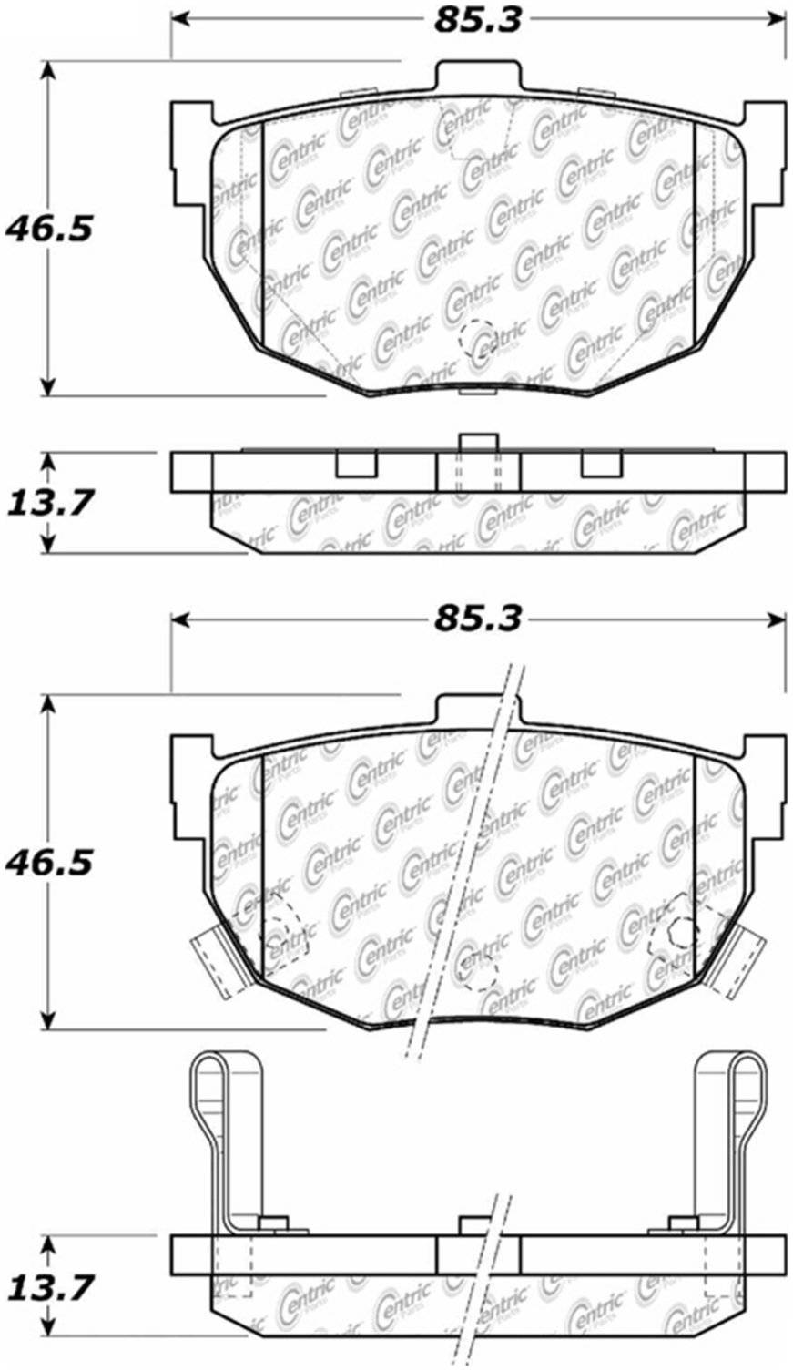 Centric Parts Disc Brake Pad Set Posi Quiet Ceramic with Shims and Hardware for 1984-1988 Nissan Maxima 105.03231
