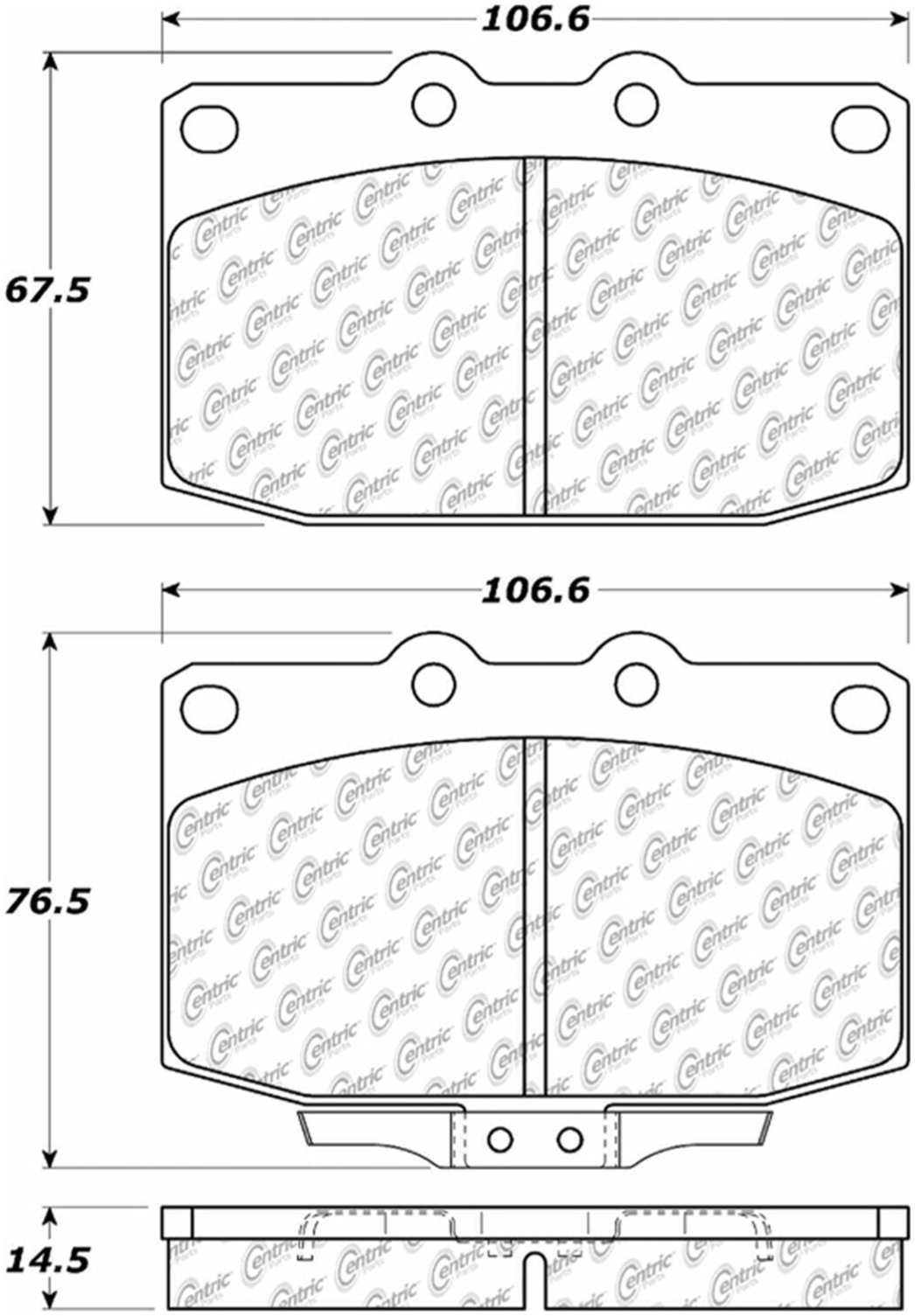 Centric Parts Disc Brake Pad Set Posi Quiet Ceramic with Shims for Mazda RX-7 1991-1986 1995-1993 105.03310