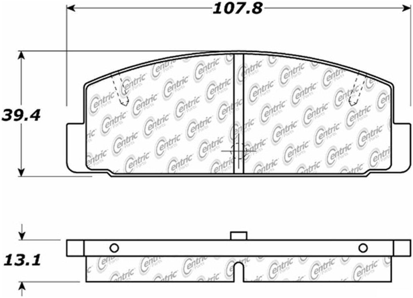 Centric Parts Disc Brake Pad Set Posi Quiet Ceramic with Shims for Mazda 6 2003-2005, Protege 2003, RX‑7 1984-1995 105.03320