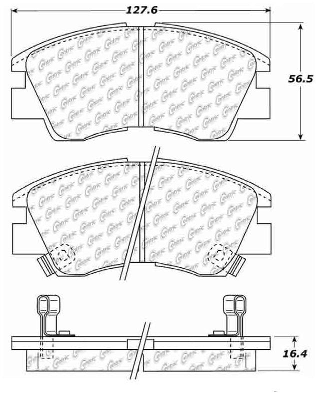 Centric Parts Disc Brake Pad Set Posi Quiet Ceramic with Shims for 1987-1996 Dodge Raider, Ram 50, Van 1000, Mitsubishi Mighty Max, Montero 105.03490